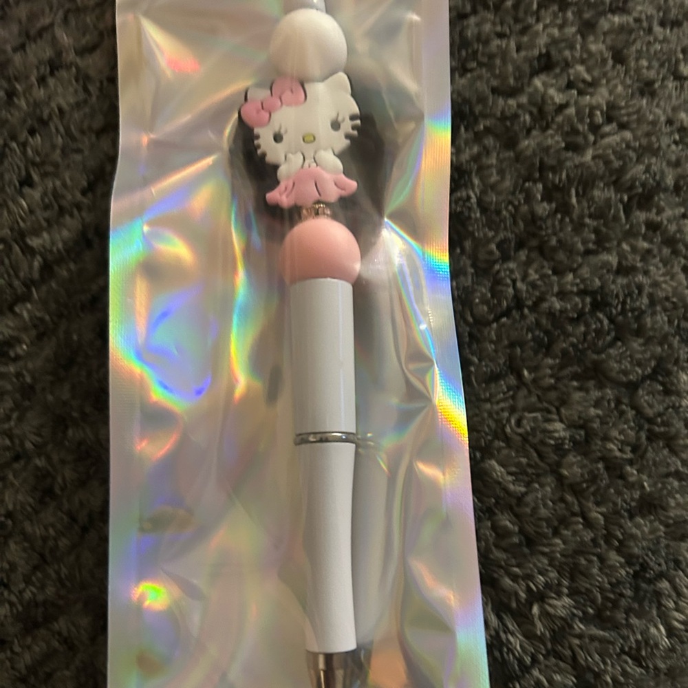 Hand Crafted Cute Pink and White hello kitty Character Pen